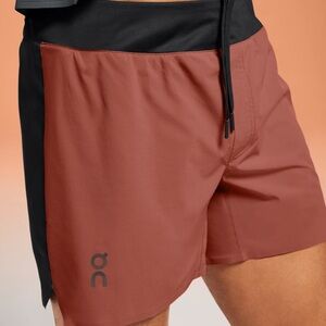On Running Men's Athletic Shorts - Black and Rust